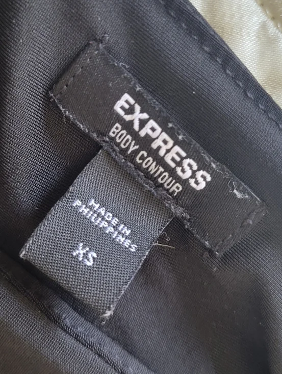 EXRESS Body Contour Ruched Black Bodysuit XS V Neck Sculpting Minimalist - Picture 2 of 7